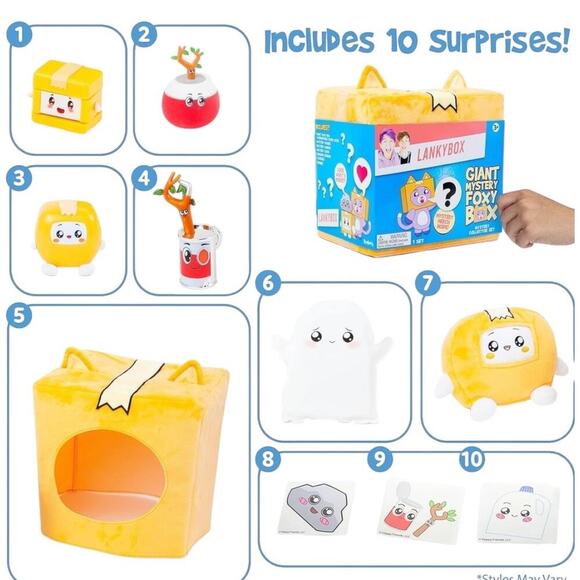LankyBox Giant Foxy Mystery Box Plush & Toys Set Kids Fun Collectibles NEW - Picture 6 of 13